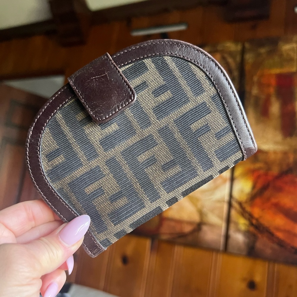 Fendi Dark Brown Leather Accessory Wallet